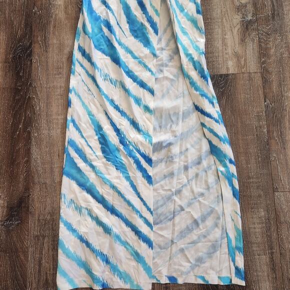 Retrofete Amika Dress in Blue Zebra Size XS NWT Sleeveless Striped Silk Maxi - Picture 5 of 13